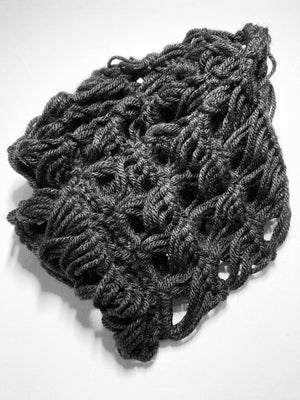 Infinity Scarf, Black Broomstick Lace