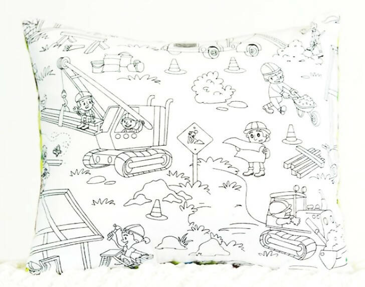 Construction Zone Colour Me Cushion Available at 33rd St. Location