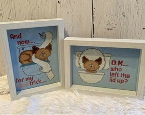 VINTAGE CAT CROSS STITCH PAIR