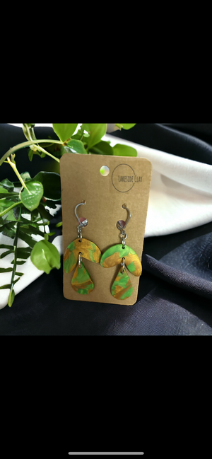 Green and Gold Earrings available at 33rd St