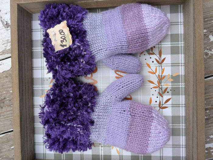 Hand knitted mittens