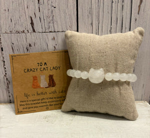 Cat-Themed Crystal & Stone Bracelets