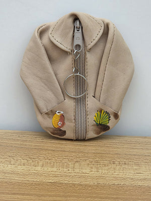 Vintage change purse - leather jacket Mexico