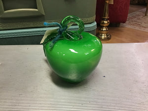 Vintage Green Glass Apple