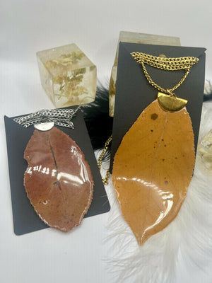 Resin Leaf Necklaces