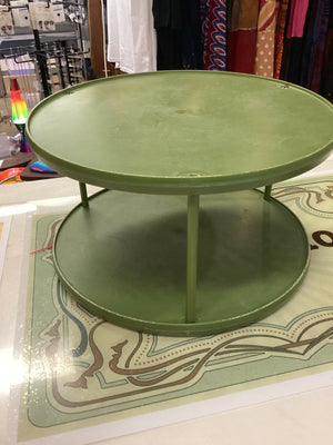 Vintage 70s Rubbermaid 2-Tier Carousel Lazy Susan Turntable Avocado Green Retro