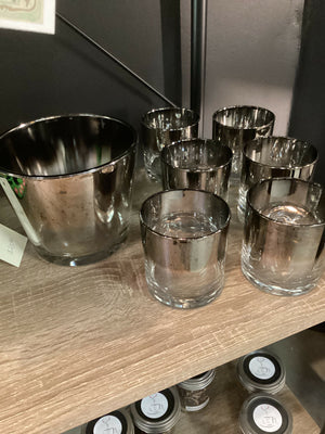 Vintage Mid Century Silver Fade Barware Set (7)