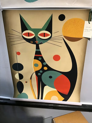 Vintage ( MCM Look ) Cat Picture