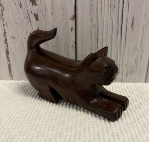 Vintage Carved Wood Cat