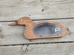 Vintage wood Duck see-through Loonie bank