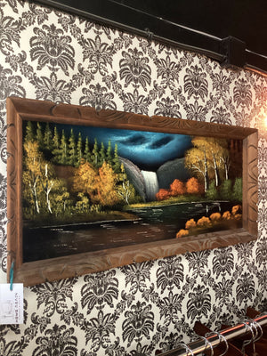 Vintage Velvet Painting 38”x17”
