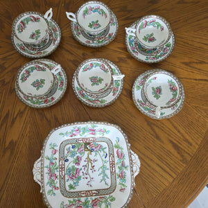Antique Coalport Indian Tree Cake and Teacup set