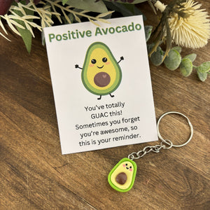 POSITIVE AVOCADO KEYCHAIN keychain & card set