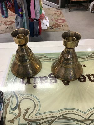 Vintage India Brass Candle Holders
