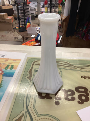 Vintage Milk Glass Short Vase