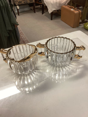 Vintage Jeanette Glass Cream & Sugar