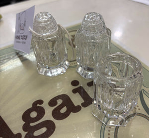 VINTAGE SALT PEPPER AND TOOTHPICK SET