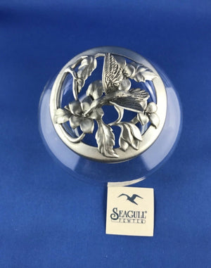 Vintage Seagull Pewter "Hummingbird" Potpourri or Trinket Bowl by Zinn 3D