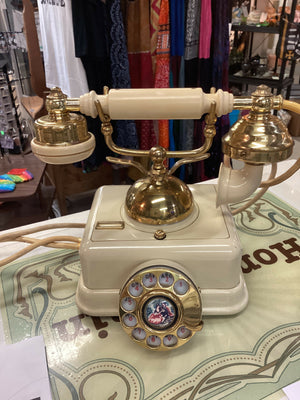 Vintage 1960s Rotary Telephone International Stamped Victorian French Style