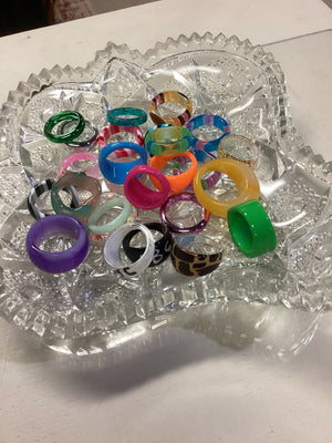 Resin/Acrylic Fun Ring Assorted Sizes & Colours