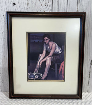VINTAGE FRAMED PRINT “YOUNG WOMAN”