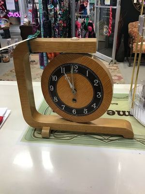 MCM Wooden Vintage Clock ( No Key )