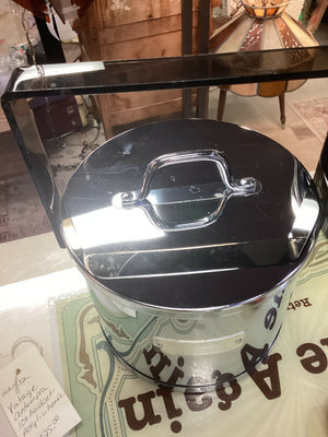 Vintage Contempra Ice Bucket with Smokey Black Acrylic Handle