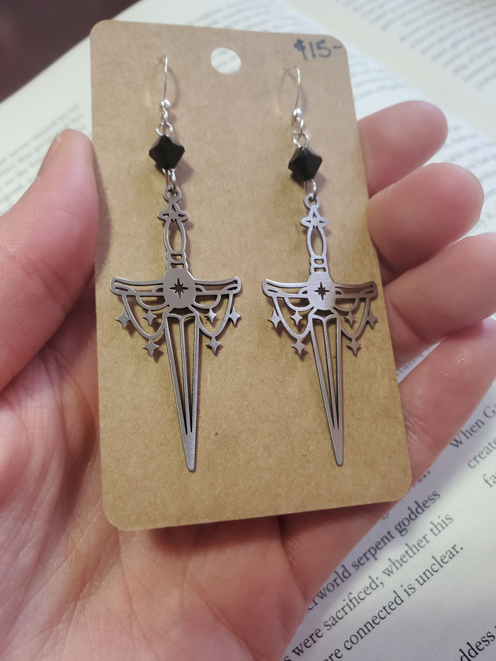 Silver Dagger Earring