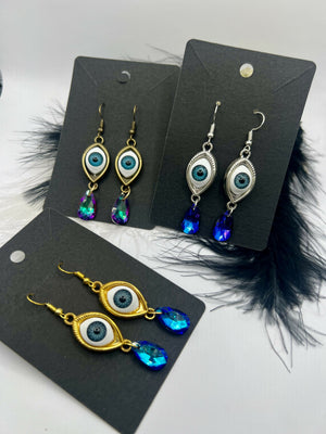 Gemstone Eyeball Earrings