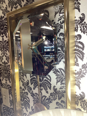 Vintage Brass, Glass & Mirrored Clock