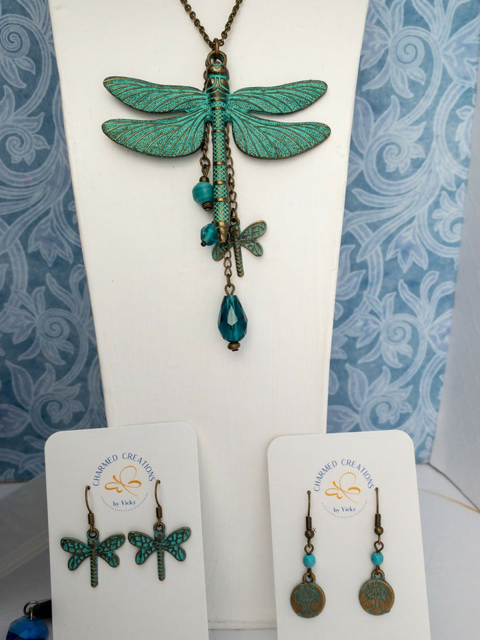 Bronze Pendant and Earrings