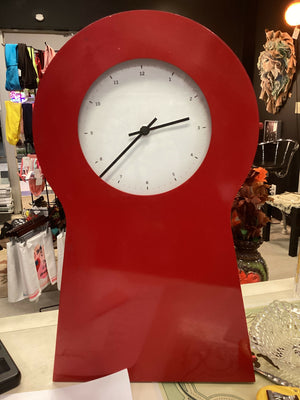 Vintage IKEA 1995 metal clock and cabinet Red