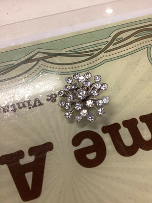 Vintage Rhinestone Star Burst Brooch