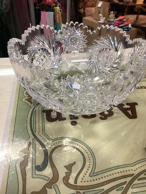 Vintage Lead Crystal Pinwheel Bowl