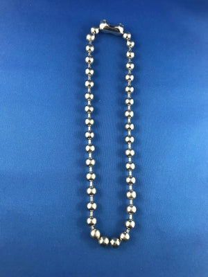 Vintage Heavy Silver Metal Bead Necklace