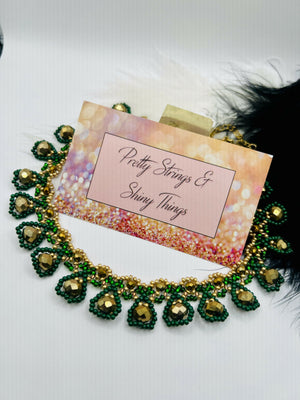 Team Green Beaded Choker