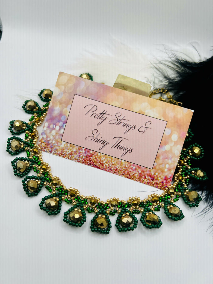 Team Green Beaded Choker