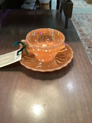 Vintage Fire King Peach Lustre (4 Cups & 4 saucers)