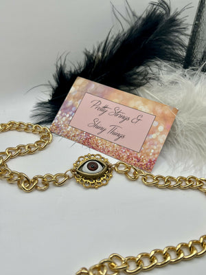 Gold Horizontal Eyeball Necklace