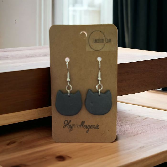 Cat Face Dangle Earrings available at 33rd St