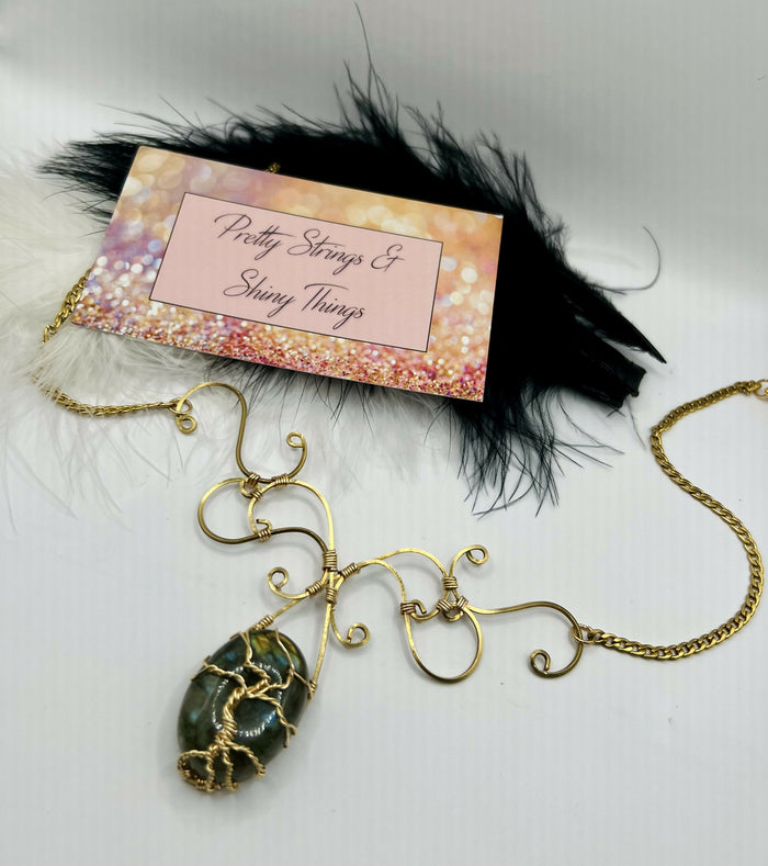 Labradorite Tree of Life Wire Necklace