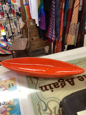 Vintage MCM Ceramic Orange Fleck Dish