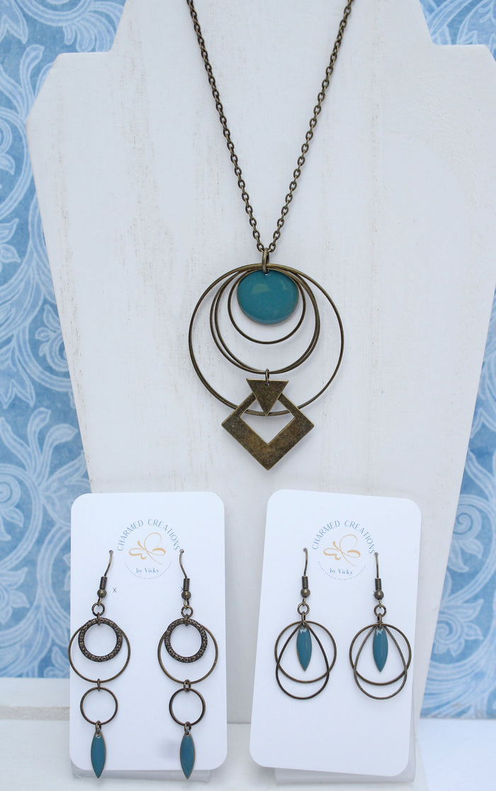 Geometric Bronze Earrings and Pendants