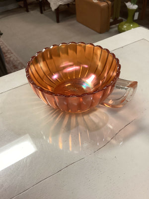Vintage Peach Iridescent Carnival Glass