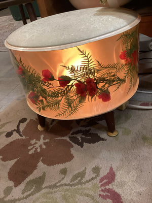 Vintage inflatable ottoman with light