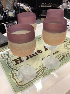 Vintage Rueben Handpainted Wine Glasses (set 4)