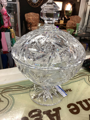 Vintage Pinwheel Crystal Candy Dish