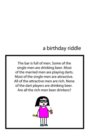 Riddle me this- birthday card