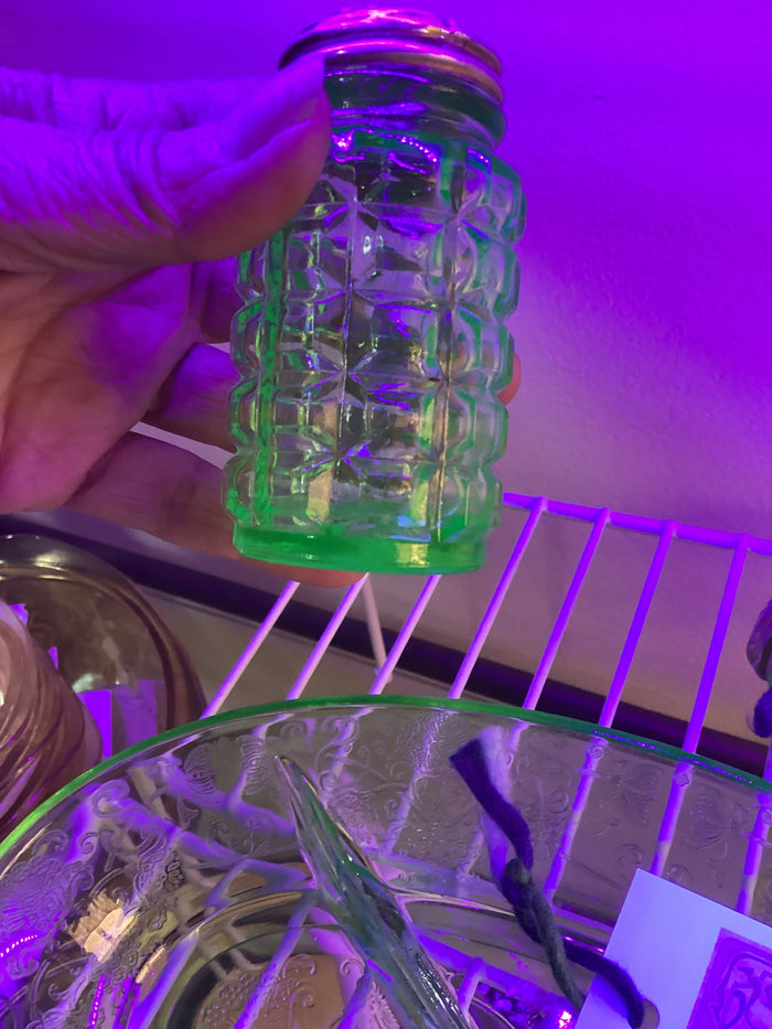Uranium Glass Salt & Pepper Shakers