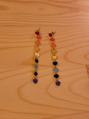 Rainbow heart earrings - 33rd St W